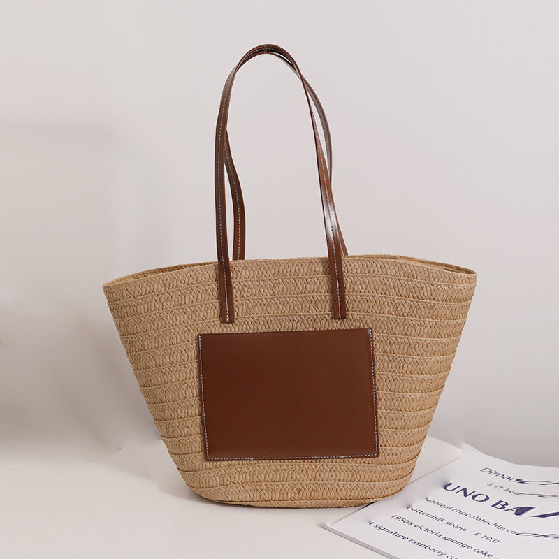 Elegant Bast bag with stylish leather detail Kalsten