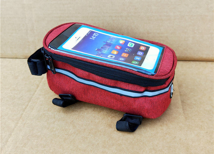 touchscreen top tube bike bag with waterproof compartment and reflective strip Kalsten