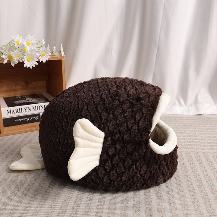 Cozy Fish-Shaped Cat Cave   Dog Bed