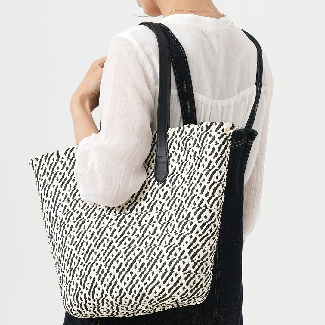 Designer Tote Bag Made of Woven Material with Modern Accents Kalsten