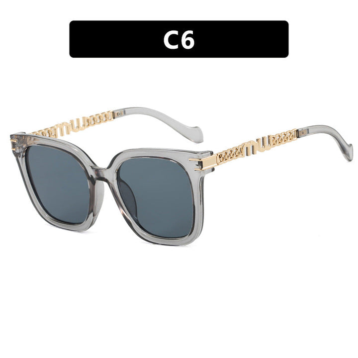 Ladies trendy square sunglasses with elegant frame and stylish gold accent Kalsten