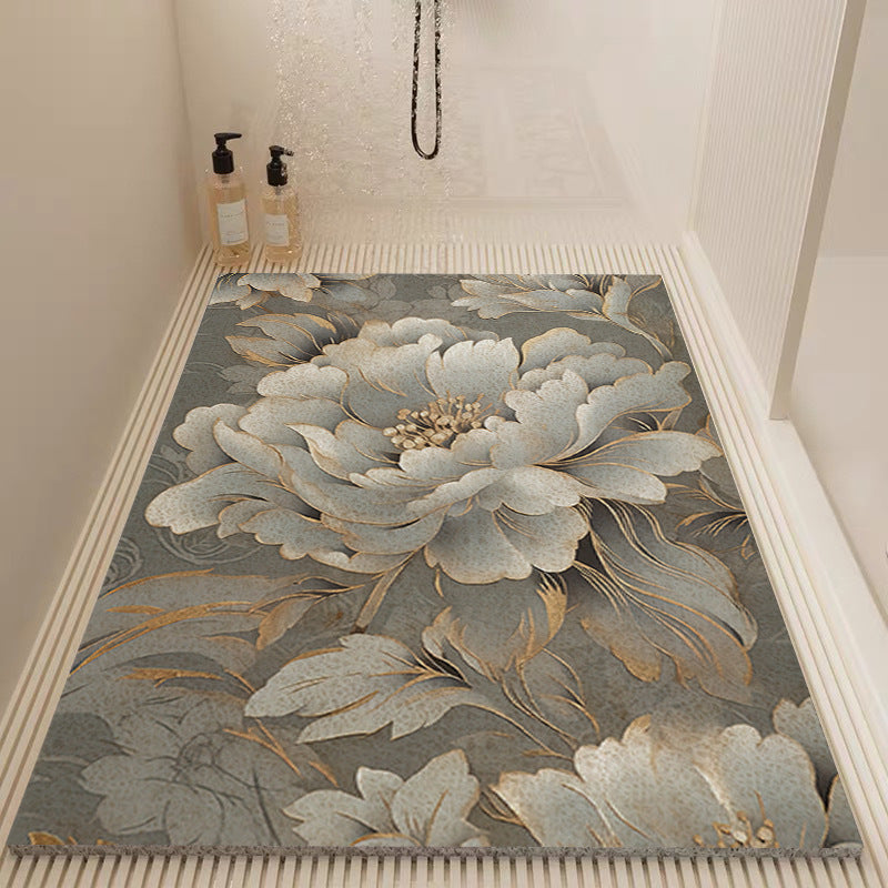 Elegant Floral Patterned Bath Mat Kalsten