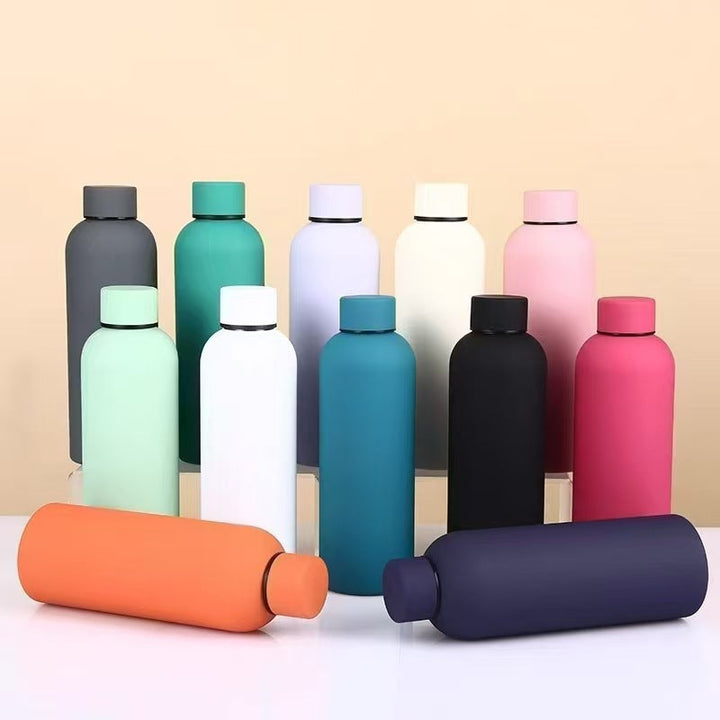 Unisex nan vacuum-insulated stainless steel drinking bottle with soft-touch surface and leak-proof screw cap Kalsten