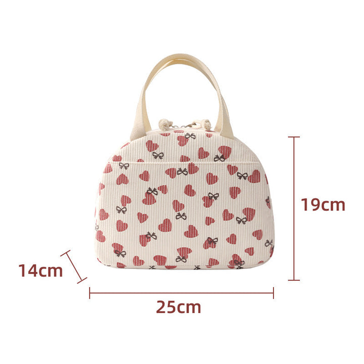 Insulated Heart Print Lunch Tote Kalsten