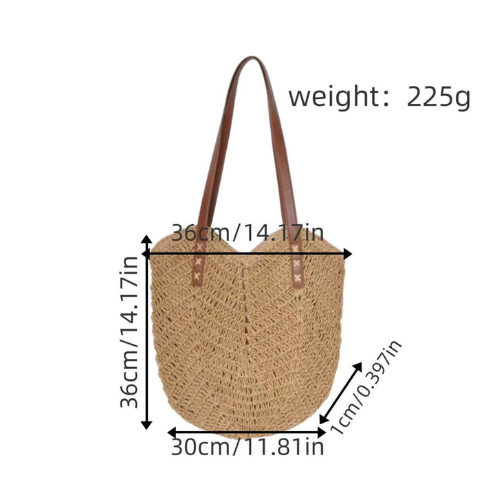 Handbag Made of Woven Natural Material with Elegant Carry Handles Kalsten