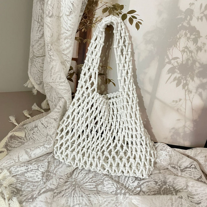 Hand-knotted tote bag in modern design Kalsten