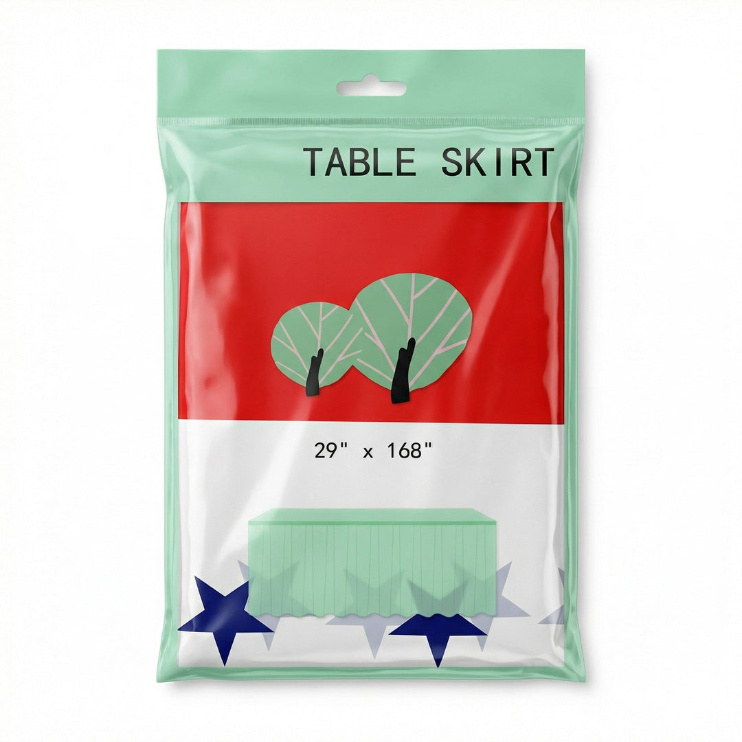 Unisex decorative tablecloth skirt with elastic waistband and star border for party tent and buffet tables Kalsten