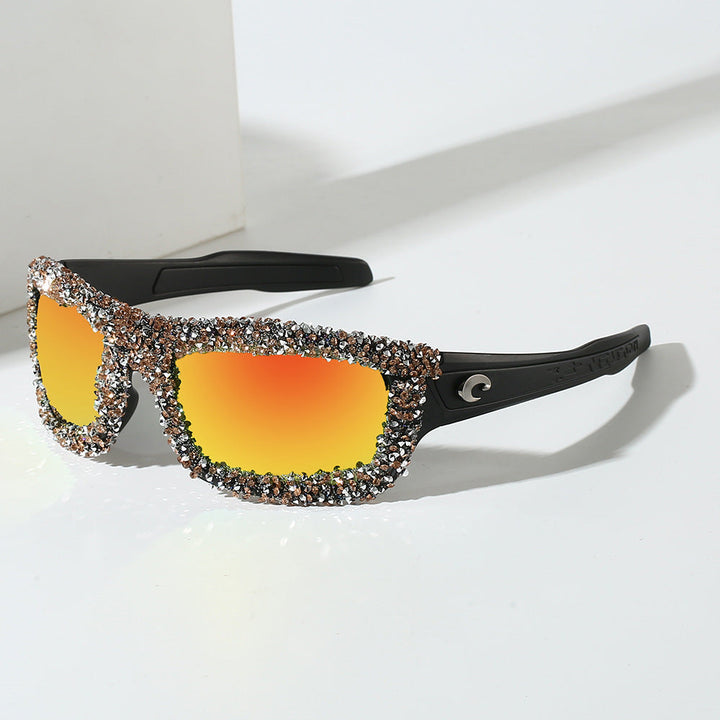 Women's sporty sunglasses with sparkling rhinestone frame Kalsten
