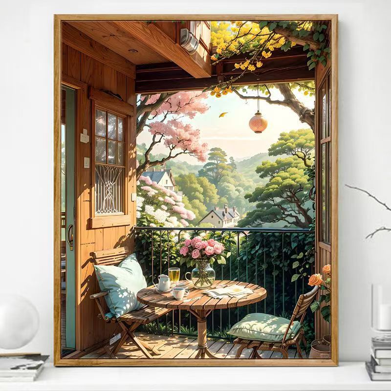 Cozy Balcony Art Print Kalsten