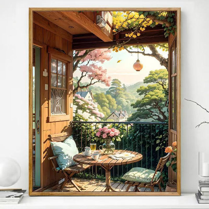 Cozy Balcony Art Print Kalsten