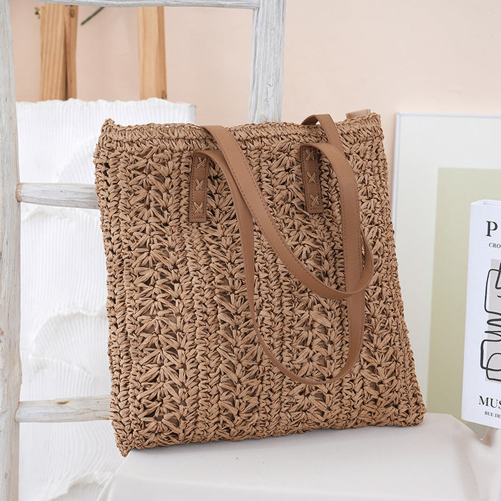 Handcrafted jute bag with stylish leather handles Kalsten