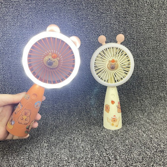 Unisex Portable Hand Fan with LED Lighting and Animal Design Kalsten