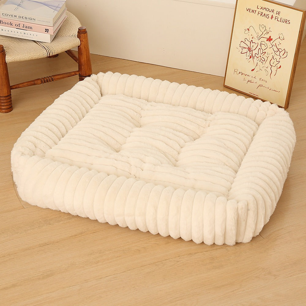 Women Plush Pet Bed with High Edge Kalsten