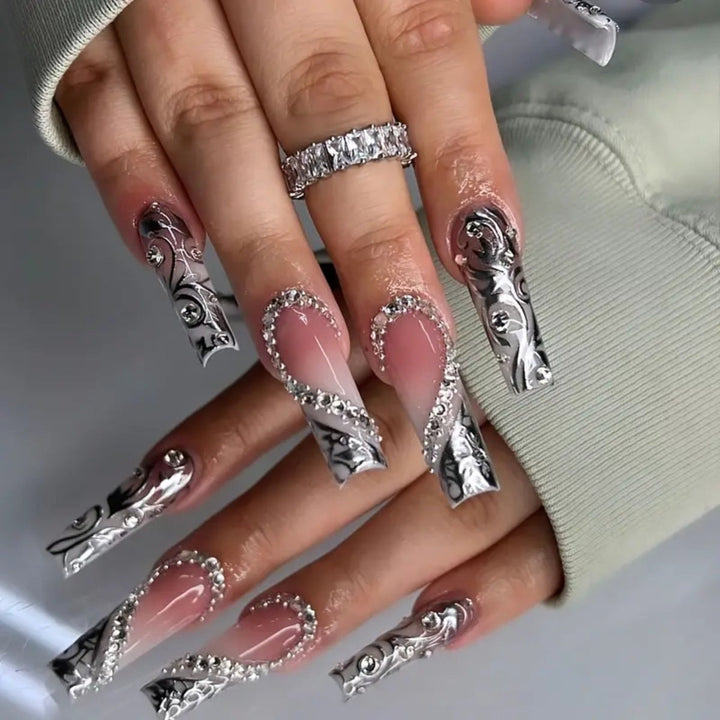 Artificial nails with modern night motif Kalsten