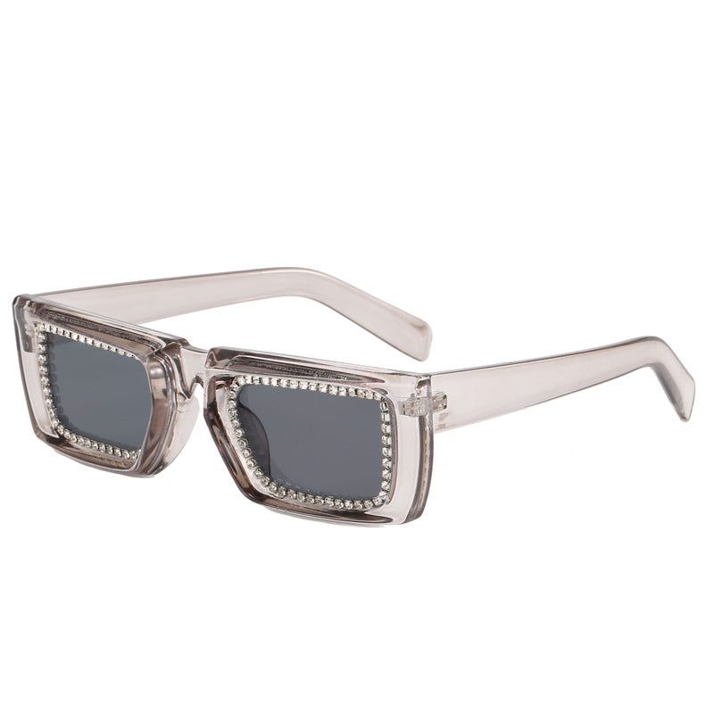 Women extravagant square sunglasses with glittering frame Kalsten