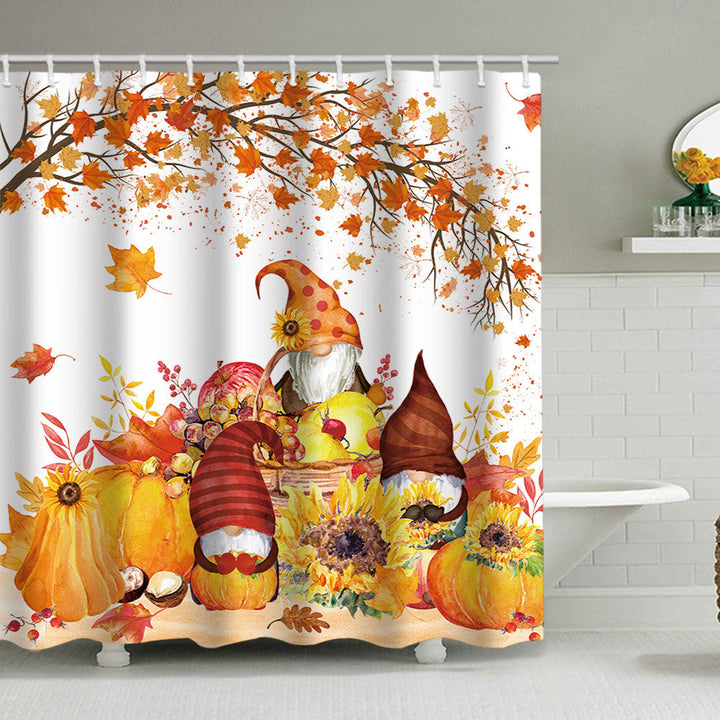Artistic Pumpkin Print Shower Curtain Kalsten