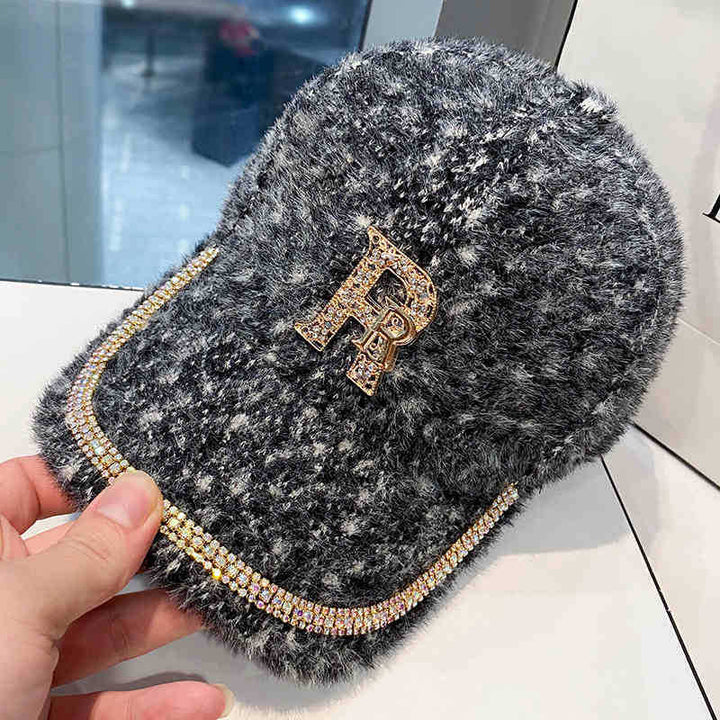 Women's Luxurious Fleece Embellished Baseball Cap Kalsten