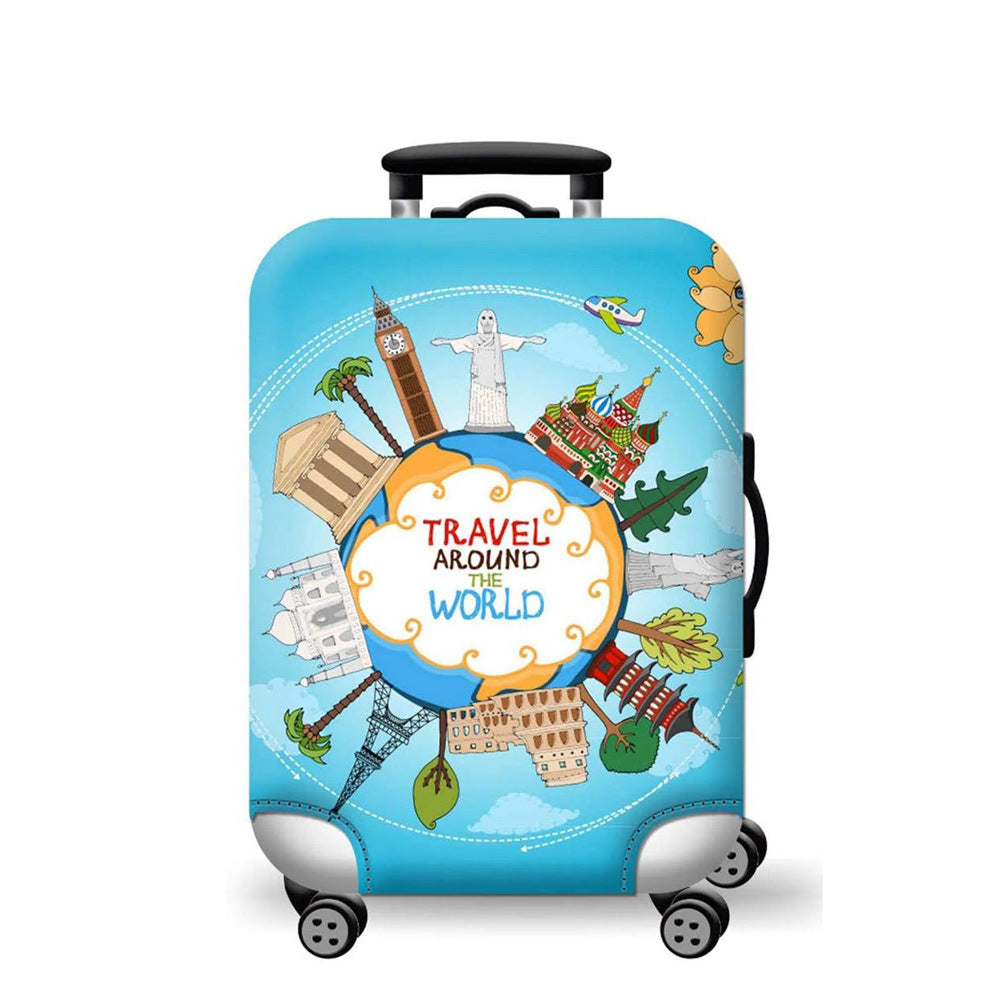 Unisex nan Kids Cabin Trolley with international landmark motif and lightweight ABS shell Kalsten