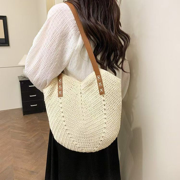 Handcrafted beach bag with elegant leather handles Kalsten