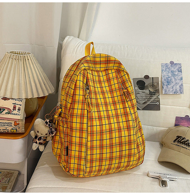 Casual Plaid Patterned School Backpack