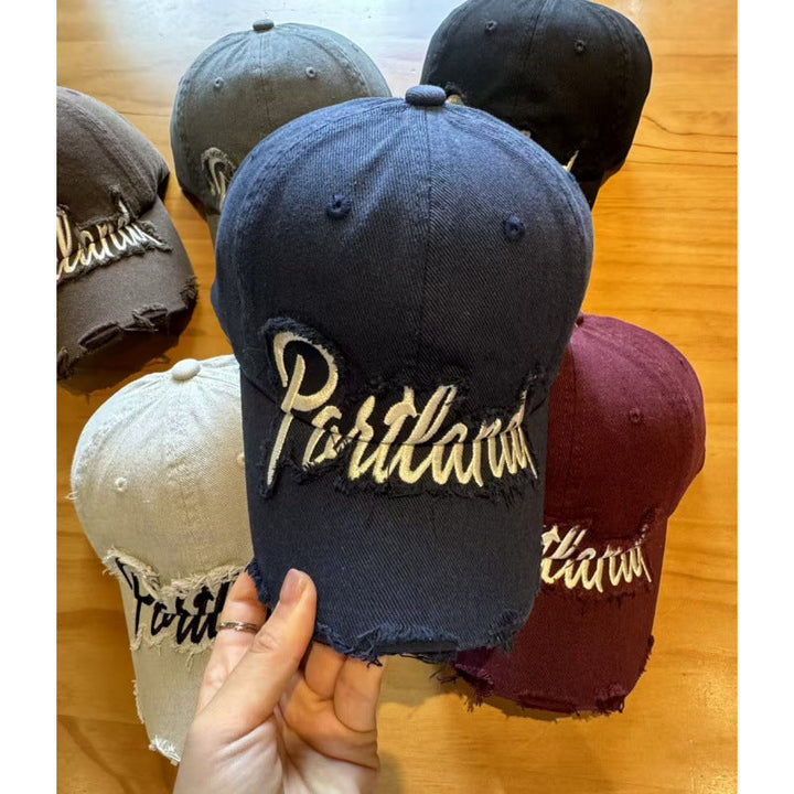 Unisex Distressed Cotton Baseball Cap Kalsten
