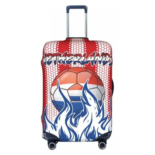 Unisex nan elastic luggage cover with football argyle pattern, tear-resistant stretch cover for trolley with handle and wheel openings Kalsten