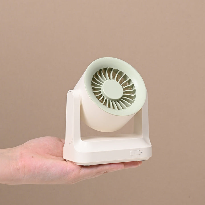 Unisex nan compact rechargeable table fan with pivoting turbine air guidance Kalsten
