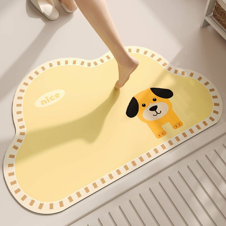 Playful Dog-Themed Decorative Bath Mat Kalsten