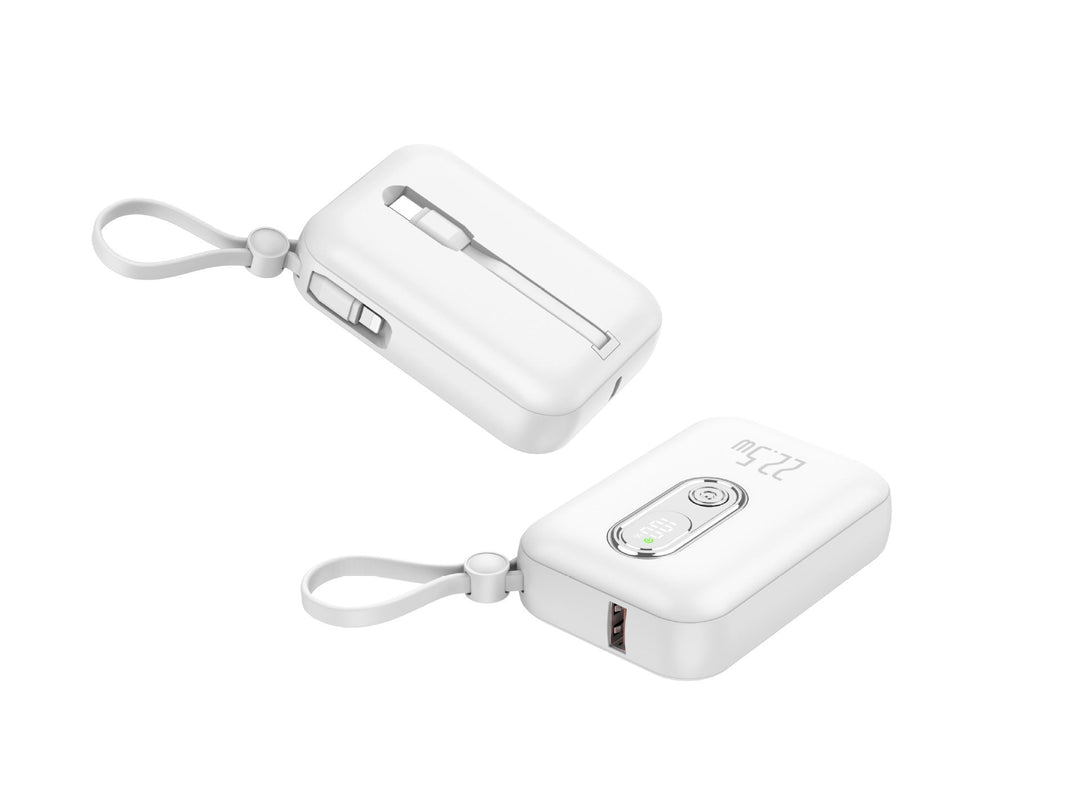 Portable power bank with integrated USB-C port and digital charge status display Kalsten