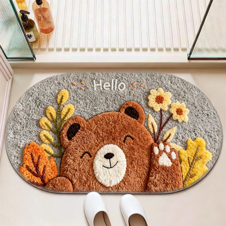 Playful Frog-Themed Bath Mat