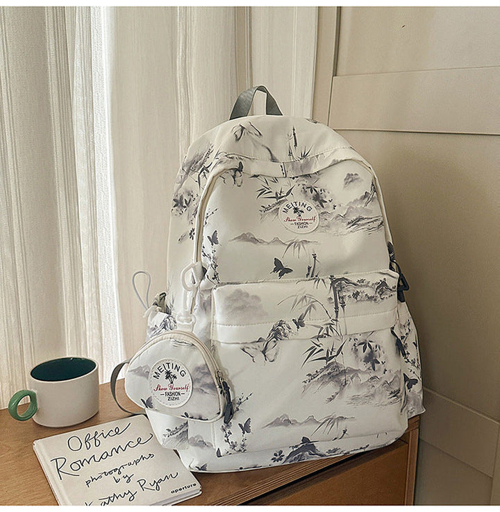 Artistic Floral Pattern School Backpack