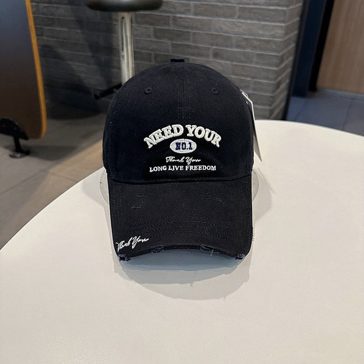 Men's Distressed Cotton Embroidered Baseball Cap Kalsten
