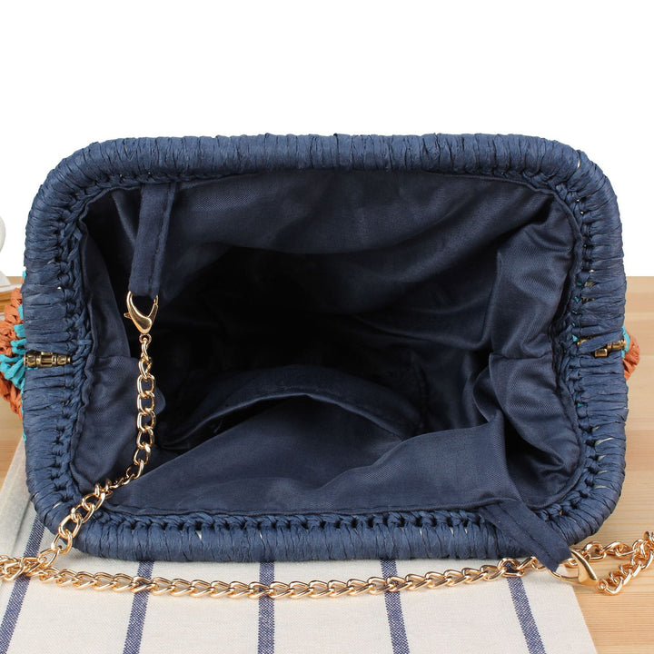 Handcrafted shoulder bag with cheerful wave pattern Kalsten