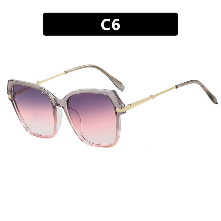 Ladies square sunglasses with elegant metal frame and protective UV filter Kalsten