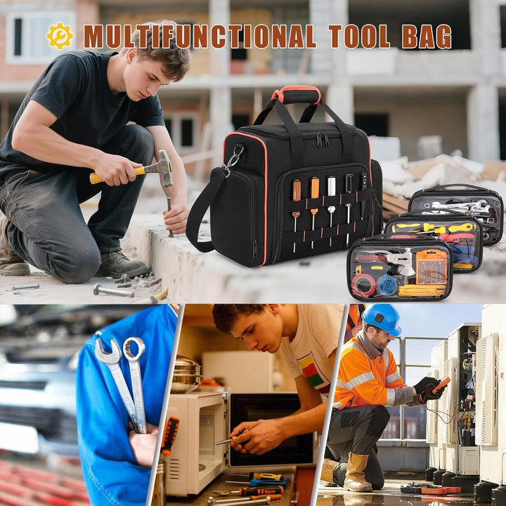 Multifunctional Tool Bag with Transparent Compartments Kalsten