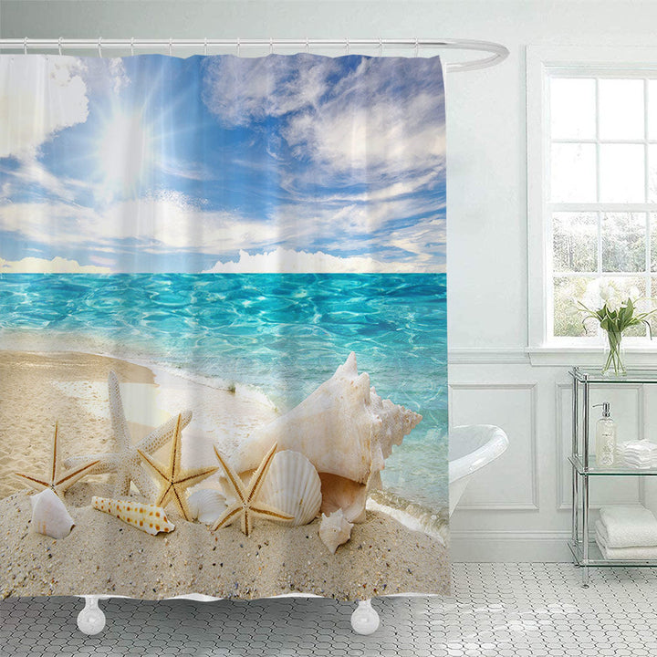Beach-Themed Shower Curtain Kalsten