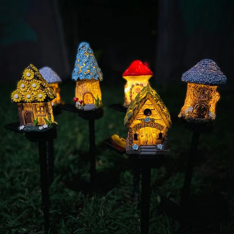 Whimsical Solar-Powered LED Fairy House Garden Stake Kalsten