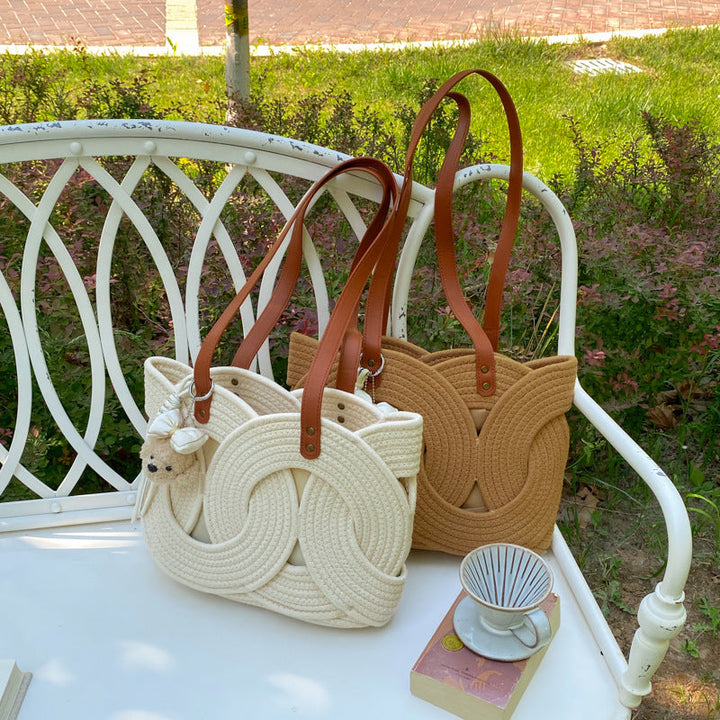 Designer shopping bag with decorative woven pattern Kalsten