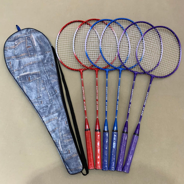Badminton Racket Set with Multicolored Rackets and Protective Cover Kalsten