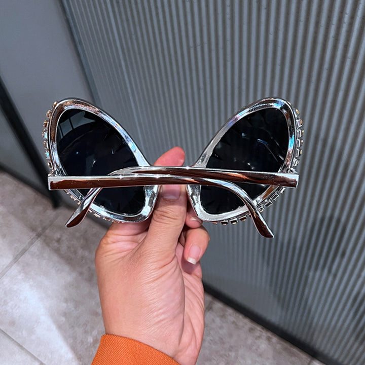 Women futuristic statement sunglasses with glittering crystal frame Kalsten