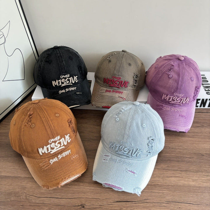 Women's Distressed Denim Adjustable Baseball Cap Kalsten