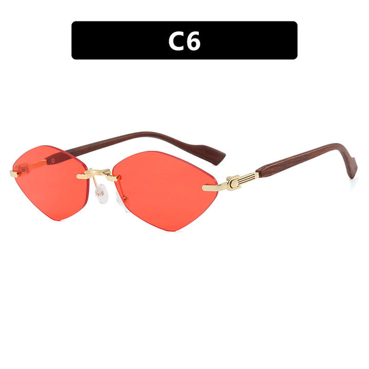 Women's geometric sunglasses with luxurious wooden arms and polarized lenses Kalsten