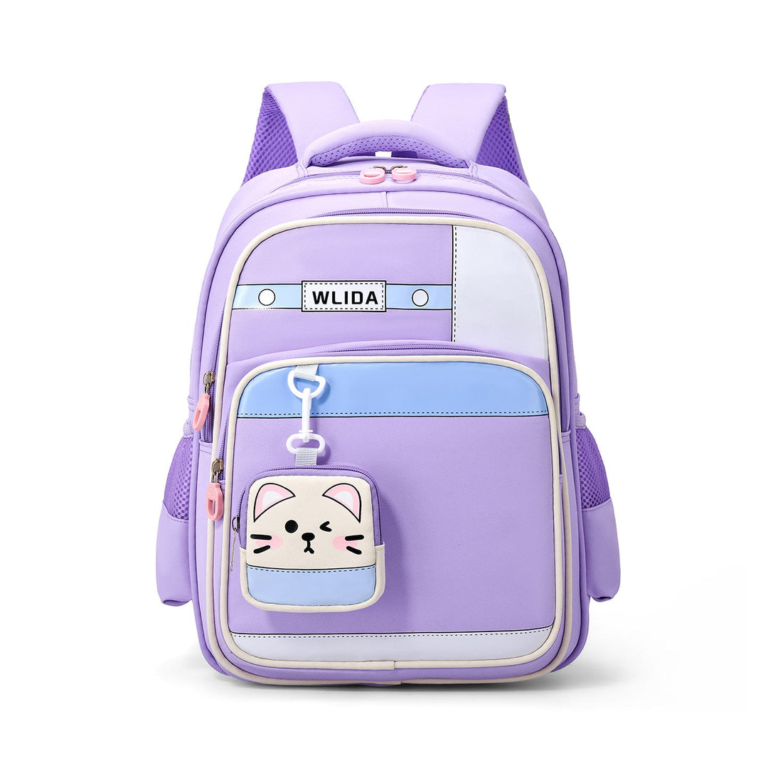 Girls' Cute Cat-Design School Backpack