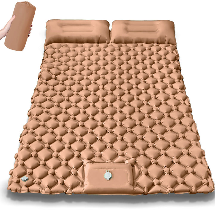 Comfortable double air mattress with integrated pillows Kalsten