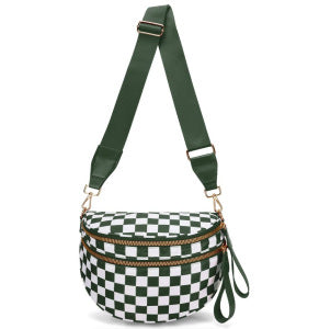 Shoulder bag with stylish check pattern and spacious compartment system Kalsten