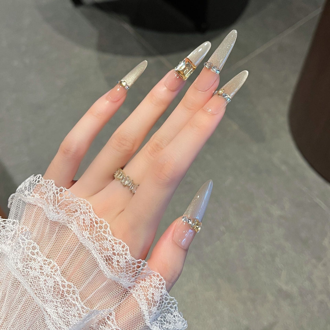 Luxury Rhinestone-Accent Press-On Nail Extensions Kalsten
