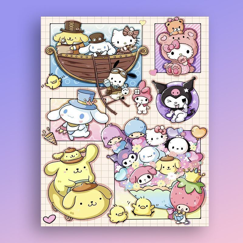 Cartoon Character Sticker Art Print Kalsten