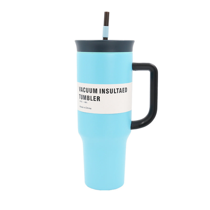 Women's Vacuum-Insulated Drinking Cup with Handle and Straw Kalsten