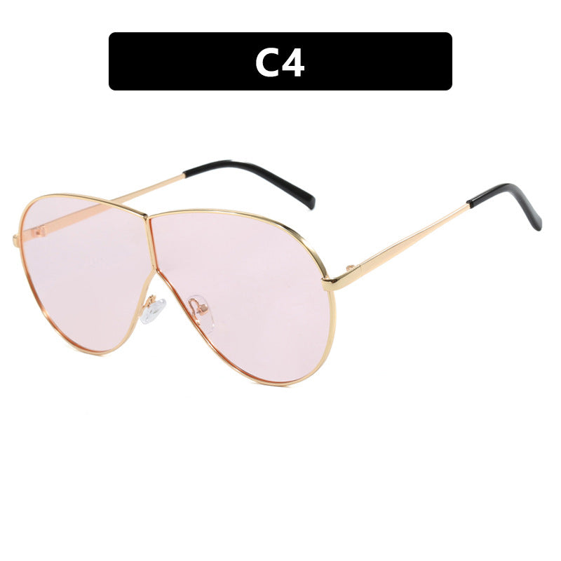 Women's pilot sunglasses with elegant golden frame and blue lenses Kalsten