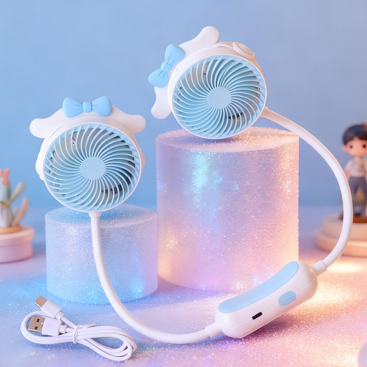 Ladies Portable Neck Fan with Dual Fan Kalsten